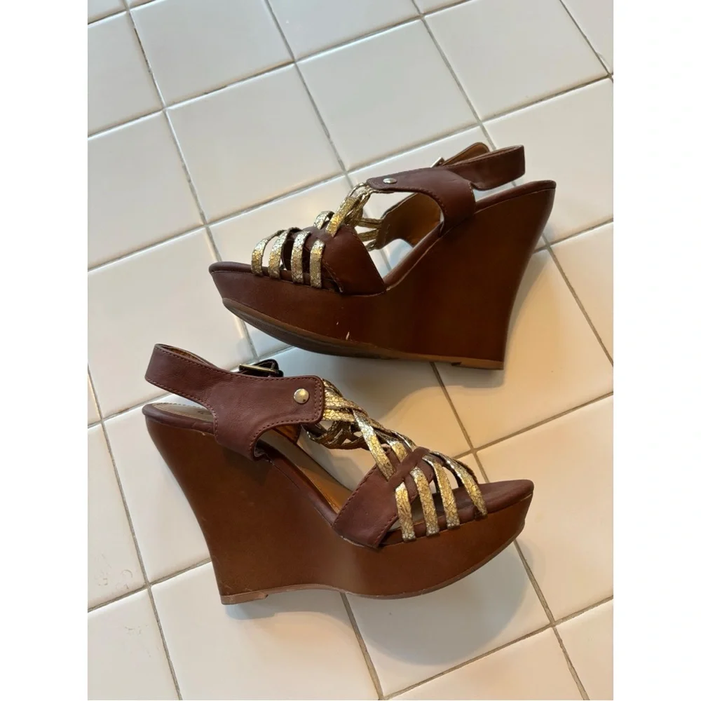 Women’s wedge heels metallic sexy date party travel summer formal holiday casual